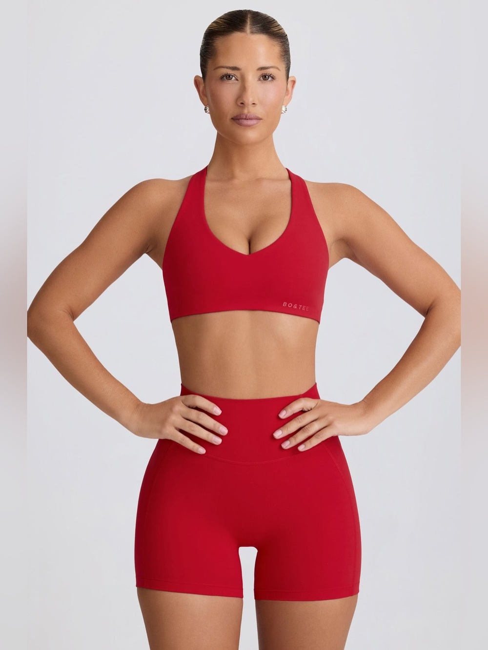 BO+TEE | Soft Active Low-Impact Sports Bra Hot Red - Size Large